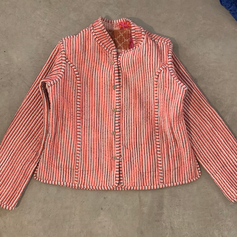 Reversible Pink Patchwork Quilted Cotton Jacket - Picture 4 of 4